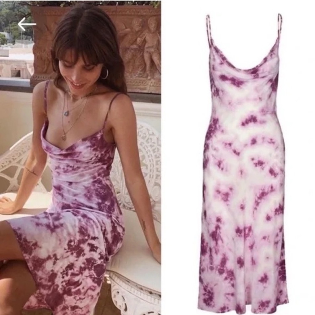 Nwot 100% Silk Ralisation Par Midi Dress